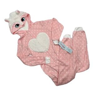 Cat & Jack Llama Hooded One Piece Sleepwear Pajamas Jump Suit Girls Medium (7/8)